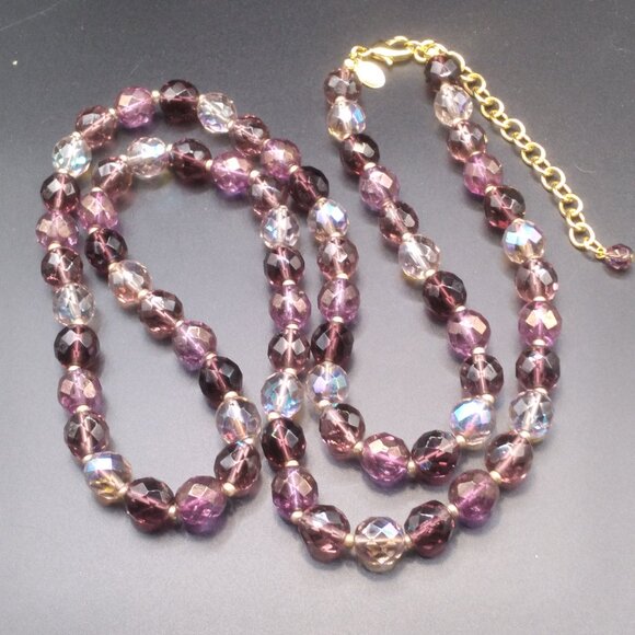 Joan Rivers Purple Crystal Firepolish Beaded 36'' Necklace - Picture 3 of 5